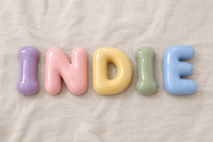 Coloured Letters with Signature Shine
